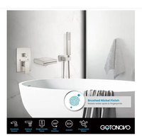 Ensemble de robinetterie de douche moderne en laiton chromé pour lavabo et baignoire, avec pommeau de douche carré, jet pluie et massage, de qualité supérieure