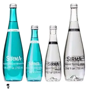 ריק עגול 330ml 500ml 750ml מיץ שתיית משקאות מינרלים אביב מים זכוכית בקבוק עם אלומיניום מכסים