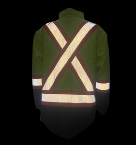 Blouson bomber haute visibilité jaune robuste à dos en <span class=keywords><strong>X</strong></span>, imperméable et détachable, pour homme, hiver, réfléchissant, pour le secteur pétrolier au Canada - Product Image 5