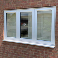 Ventanas de PVC de Doble Acristalamiento con Rejillas y Claraboyas, Modernas, de Vidrio Templado y Vinilo UPVC, Fabricadas por OEM al por Mayor
