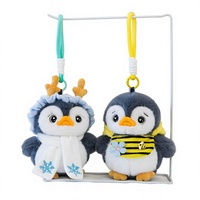 Peluche pingouin authentique, breloque suspendue, poupée pour enfants, facture incluse, cadeau sur le thème de l'aquarium, poupée pour machine à griffes, porte-clés
