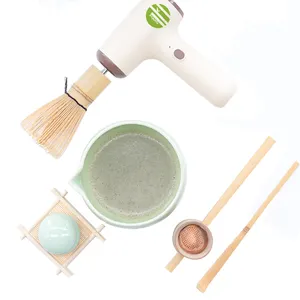 Bambus Enjoy Authentic Matcha Electric Tea Matcha Whisk Set Handheld Foam Maker Milk Frother For Matcha Set