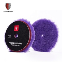 JYM-0233 Tampon de polissage professionnel en laine texturée violette de 6 pouces, écologique, pour polisseuse rotative DA et peinture automobile