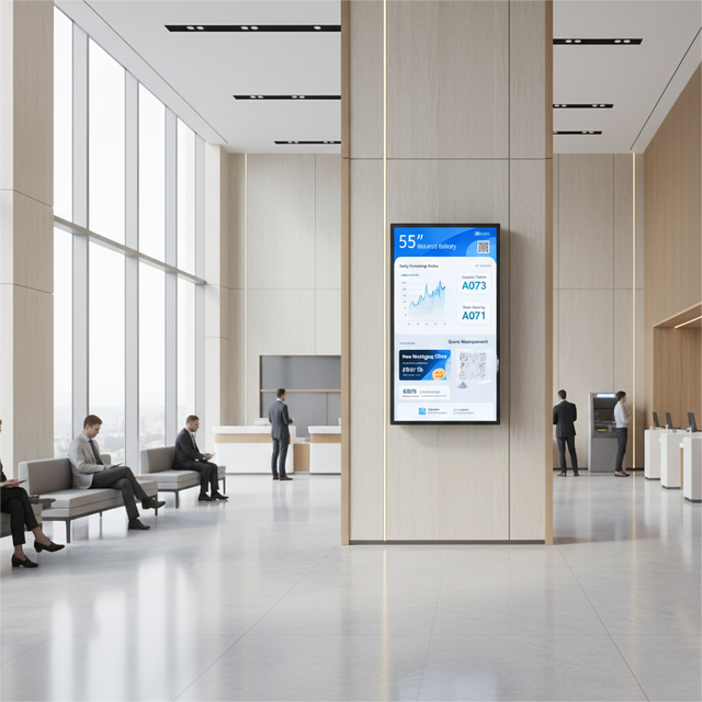 55 Inch Ultra Narrow Bezel Wall-mounted Digital Signage: 700 Nits Ultra-Bright Display