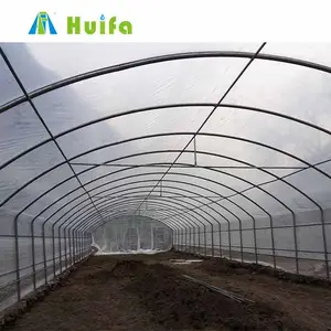 Kim loại khung nhựa Bìa nông nghiệp màu xanh lá cây nhà polytunnel nhựa Bìa đường hầm đơn-span nhà kính để bán