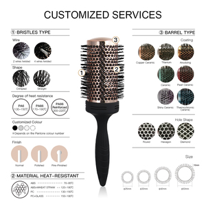 <span class=keywords><strong>Spazzola</strong></span> rotonda in ceramica per asciugatura a soffiaggio <span class=keywords><strong>spazzola</strong></span> per capelli rotondi per soffiare fuori setola resistente al calore per eliminare l'effetto crespo e statico - Product Image 2