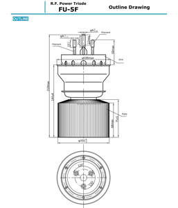 หลอดออสซิลเลเตอร์อิเล็กตรอนไตรโอด FU-5F ของแท้จากปักกิ่ง ประเทศจีน สำหรับเครื่องความถี่สูง - Product Image 3