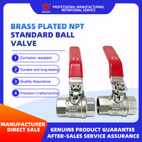 Vanne à bille en laiton avec filetage NPT conforme à la norme ANSI, filetage femelle nickelé, vanne de régulation DN8-50