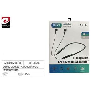 Auricolari sportivi wireless Soyt ST-20, auricolari stereo Bluetooth con microfono, design a fascia da collo di alta qualità per il fitness - Product Image 1
