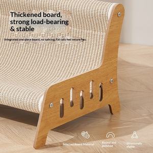Griffoir pour <span class=keywords><strong>chat</strong></span> en bois MDF robuste, avec couverture en jute, lit-lounge surélevé et durable pour plusieurs chats - Product Image 4