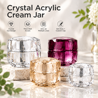 Pot cosmétique vide en acrylique de luxe en forme de cristal 15g 30g 50g pour crème de soin de la peau