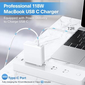 <span class=keywords><strong>Chargeur</strong></span> rapide USB-C 118W avec rotation à 360° pour MacBook Pro/<span class=keywords><strong>Air</strong></span> <span class=keywords><strong>iPad</strong></span> Pro pour ordinateurs portables, câble de charge inclus - Product Image 5