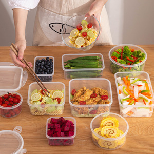 Food Storage <b>Container</b> <b>Square</b> <b>Plastic</b> Microwave Safe Kitchen Use Airtight Lid Set - Product Image 3