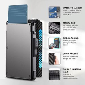 X1223 Rfid Pop up Quick Access Aluminum <b>Metal</b> Card <b>Wallet</b> Mens Leather <b>Wallet</b> Rfid <b>Wallet</b> Business Credit Leather Card Hol - Product Image 4
