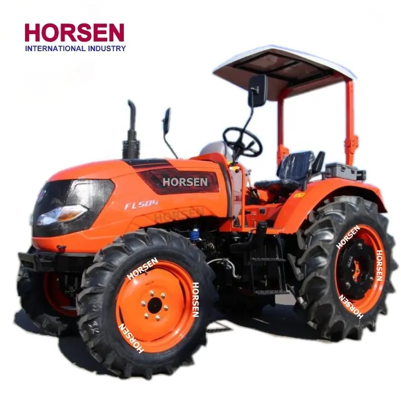 4 x 4 compact tractor with front loader and backhoe 50 hp tractor front bulldozer blade price for sale made in china by Horsen
