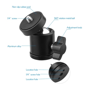 2pcs Mini xoay bóng Đầu chân máy đầu 360 độ xoay gắn kết cơ sở Adapter với phổ 1/<span class=keywords><strong>4</strong></span> inch vít gắn kết - Product Image 6