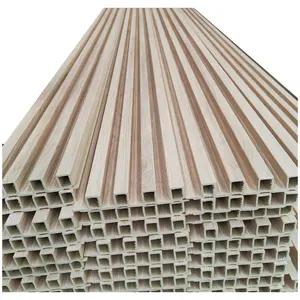 Low Price Modern Design Fluted WPC Panel Indoor Cladding Boards with Soundproof Waterproof Features Interior Slotted Wall Panels