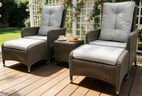 Meubles de terrasse en rotin et osier Chaise longue à inclinaison réglable Chaise berçante Chaises et tables d'extérieur