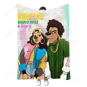 2023 popolare vendita calda nuovo Design personalizzato stampato pittura Super morbido poliestere <span class=keywords><strong>Bruno</strong></span> Mars ximiv coperta in pile di flanella magica - Product Image 3