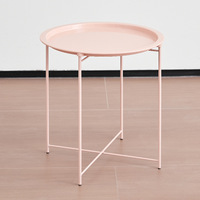 Vente en gros de table d'appoint moderne et personnalisée en métal table de canapé en forme de cercle plié pour la maison salon chambre à coucher petite table basse pour petite