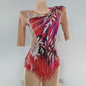 LIUHUO Robe de patinage <span class=keywords><strong>artistique</strong></span> Femmes Filles Patinage sur <span class=keywords><strong>glace</strong></span> Performance Couleur rouge Justaucorps de danse Costume <span class=keywords><strong>artistique</strong></span> - Product Image 1