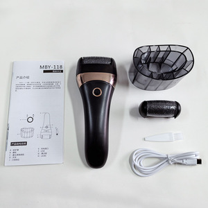 เครื่องกำจัดหนังด้านแบบปากกา ใช้ไฟฟ้า กันน้ำ IPX7 ชาร์จผ่าน USB หมุนได้ทั้งไปข้างหน้าและย้อนกลับ พร้อมไฟ LED และกล่องเก็บฝุ่น - Product Image 1