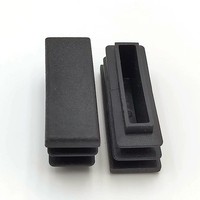 Embouts de tube rectangulaires noirs MAIGE 40x20mm (1.57"x0.79") en plastique PE, embouts pour étagères industrielles, embouts pour tubes nervurés