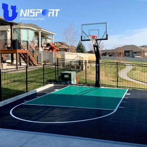 Cancha de <span class=keywords><strong>baloncesto</strong></span> multideportiva para exteriores de 30x60 pies y línea de tenis para patio trasero familiar, cancha deportiva para el hogar - Product Image 6