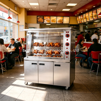 Rôtissoire à poulet commerciale à gaz - Four vertical à 3 niveaux pour 15 poulets 360 °   Rotation automatique pour une cuisson uniforme