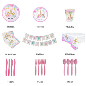 Nicro tinh xảo Crafted Unicorn chủ đề bộ đồ ăn thiết lập cho 16 khách bé Gái Hạnh Phúc sinh nhật đảng trang trí bên Nguồn cung cấp - Product Image 5