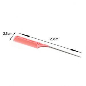 Brosse de nettoyage à dents fines en plastique multicolore avec peigne à sectionnement à extrémité métallique pointue pour le coiffage en salon - Product Image 3