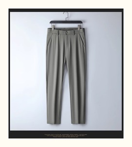 Pantalon de Costume Décontracté d'Été Ample à Coupe Droite pour Hommes, Grande Taille, en Laine/Soie Extensible et Imperméable – Vente en Gros - Product Image 2