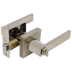 Lot de 6 poignées de porte en nickel brossé, en alliage de zinc, robustes, pour entrée, intimité, <span class=keywords><strong>passage</strong></span>, intérieur, avec serrure pour chambre et salle de bain - Product Image 4