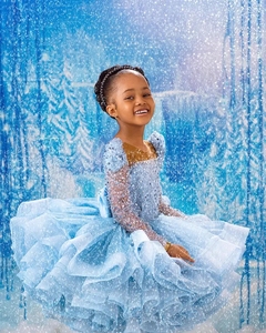 Abiti da damigella d'onore azzurri per matrimoni, abiti da cerimonia per bambine, abiti da festa di compleanno, <span class=keywords><strong>vestito</strong></span> da principessa per neonate - Product Image 6