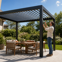 Pergola motorisée moderne en aluminium, gazebo à lames orientables automatiques, pavillon bioclimatique intelligent pour balcon