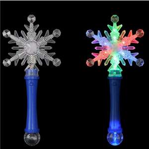 Снежинка волшебная палочка мигающая пластиковая светодиодная палочка Снежинка игрушка красочный мигающий свет снежинка палочка праздничные принадлежности - Product Image 4