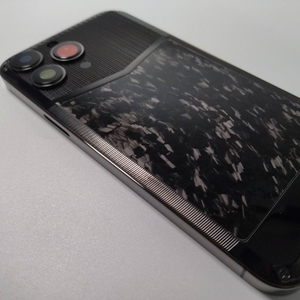 Carcasa de Lujo con Marco de <span class=keywords><strong>Fibra</strong></span> de Carbono Forjada para iPhone 14 Pro Max, Textura Electrochapada Negra, Funda para Teléfono Móvil - Product Image 4