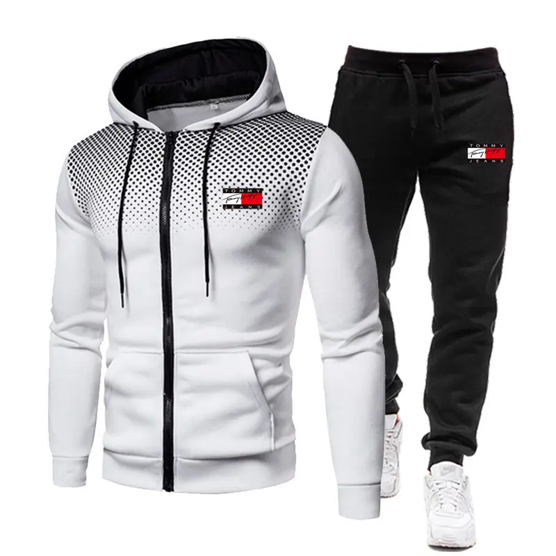 Hoodie sweater suit men's autumn and winter hoodie trend fashion leisure sports fitness two-piece set