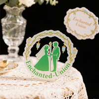 ROOGO Personnalisé Acrylique Cercle Anniversaire De Mariage Médaille Décoration Conception Unique Transparent Éternel pour Amour Réfrigérateur Plastique