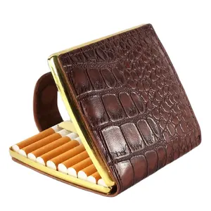 Kaiyang Cigarette Case Factory Custom Cigarette Pack Sleeve 20 Men'S Pu Leather Metal Cigarette Case