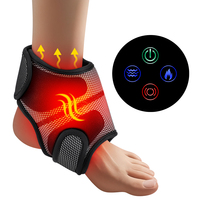 Ceinture de massage chauffante portable à pression d'air pour soulager la douleur à la cheville, enveloppement de pied électrique à compression chaude, masseur à 3 niveaux de vibration