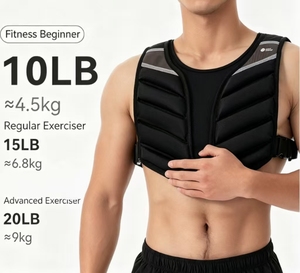 Gilet lesté de performance <span class=keywords><strong>avec</strong></span> bande réfléchissante en tissu extensible pour la gym, les activités de plein air, l'entraînement et le fitness, unisexe - Product Image 1