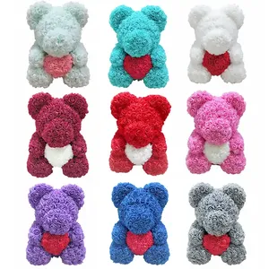 CustomPlushMaker Com Toyseei กล่องของขวัญวันวาเลนไทน์ ดอกกุหลาบอาบน้ำประดิษฐ์สำหรับผู้หญิง ตุ๊กตาหมีสีแดง - Product Image 3