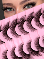 7 paires de faux cils œil de renard faits à la main, effet naturel ailé, doux, réutilisables, pour maquillage quotidien, fêtes et mariages