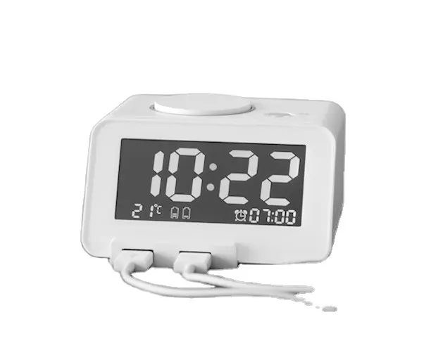 Guest นาฬิกา2023ที่ชาร์จ USB 2ช่องขนาดเล็กของโรงแรมนาฬิกาปลุกหน้าจอดิจิตอลแบบเดี่ยวปลุกมินินาฬิกาปลุกตั้งโต๊ะสว่างขึ้น