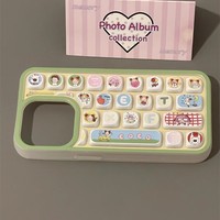 Dessin animé drôle clavier stéréoscopique étui de téléphone pour iPhone 16 16PM 15 15PM 14 13Pro 12 coque irrégulière coque de protection à la mode