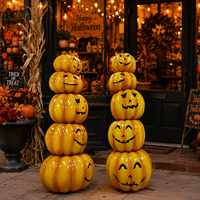 Große Jack-O'-Lantern Kürbisturm-Harzskulpturen Fiberglas-Statue für Halloween-Läden Außen- und Gewerbedekoration
