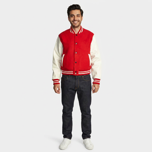 Blouson Bomber Unisexe 2026 Neuf avec Logo Personnalisé Brodé, Coupe-Vent en Laine, Style Universitaire pour Hommes - Product Image 1