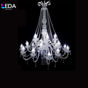 LEDA Latest Luxury Hotel Wedding <b>Ceiling</b> Hanging Crystal Chandelier Metal <b>Ceiling</b> Pendant Lamp - Product Image 4