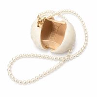 Sacs de soirée pour femmes avec chaîne de perles, fermeture magnétique, pochette de fête personnalisée en coquille blanche, sacs à main en acrylique pour mariage et soirée